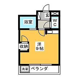 ブックB棟 ワンルームの間取図画像