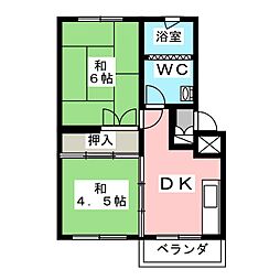 吉野原丸徳マンション 2DKの間取図画像