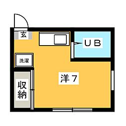 ハイツイイジマ ワンルームの間取図画像