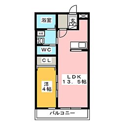 グランディールボワ3 1LDKの間取図画像