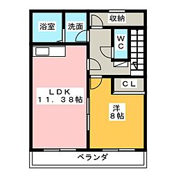 グリーンリッチ 1LDKの間取図画像