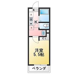 さいたま市見沼区大和田町2丁目アパート 1Kの間取図画像