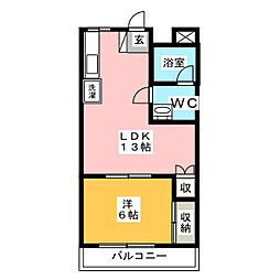 ダイヤモンドプラザ 1LDKの間取図画像
