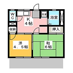 エステートピア峠 2Kの間取図画像