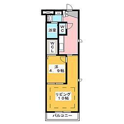 ルネス　シュトラール 3階1LDKの間取り