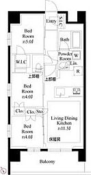 プレシス上福岡 8階3LDKの間取り