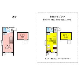 グランモア富士見町 ワンルームの間取図画像