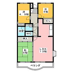 ラネックス川越 3LDKの間取図画像