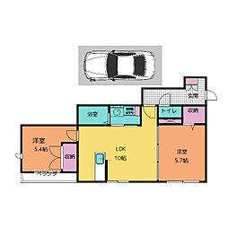 イーリスデュグレイス 2LDKの間取図画像