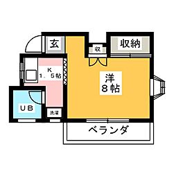 キャッスル阿蘇 1Kの間取図画像