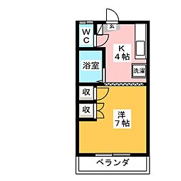 シャトーMY 1Kの間取図画像