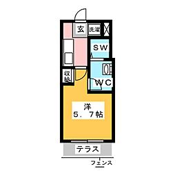 La-Bellevie3 1Kの間取図画像