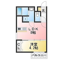 Le Calme 1LDKの間取図画像