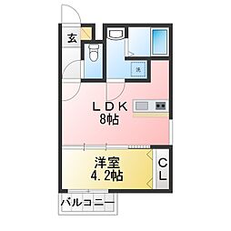 Le Calme 1LDKの間取図画像