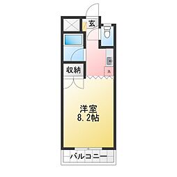 ルミネ松本 1Kの間取図画像
