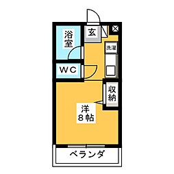 ナックハイツ ワンルームの間取図画像