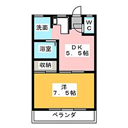 シティホームズM 1DKの間取図画像