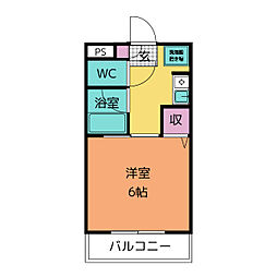 グランドール畑名 1Kの間取図画像