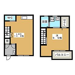 小江戸川越ヴァンフローラ 1LDKの間取図画像