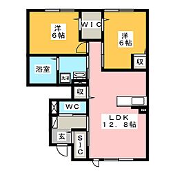 クレール・シャンブル3 2LDKの間取図画像