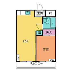 シティハイファイブ 1LDKの間取図画像