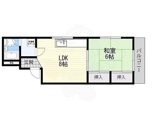 ハイツこはる ｜大阪府寝屋川市平池町(賃貸アパート1LDK・1階・35.52㎡)の写真 その2