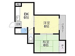 秀和第二ハイツ 2DKの間取図画像