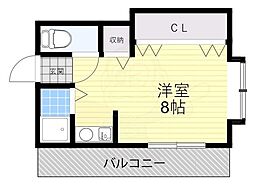ミナミマンション ワンルームの間取図画像