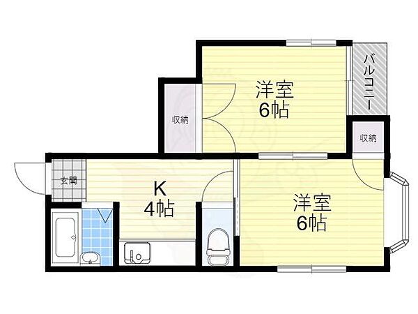 大阪府門真市月出町(賃貸マンション2K・3階・34.70㎡)の写真 その2