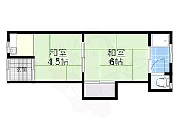 文化住宅 2Kの間取図画像