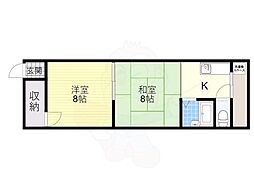 シラカバ 2Kの間取図画像