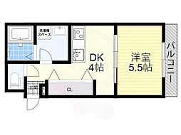 京阪本線 大和田駅 徒歩12分の賃貸アパート 3階1DKの間取り