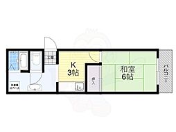 シャルマン81 1Kの間取図画像