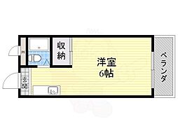 第2三島ハイツ ワンルームの間取図画像