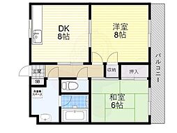 リーフハイツ 2DKの間取図画像