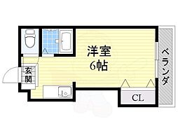 スタジオM ワンルームの間取図画像