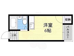 サニーハイツ ワンルームの間取図画像