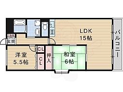 ウエストコート 2LDKの間取図画像