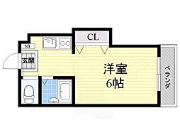 スタジオM ワンルームの間取図画像