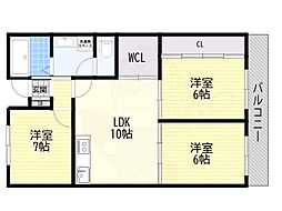 ハイ-メゾン岩田 3LDKの間取図画像