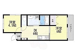 ハイツフェニックス 2DKの間取図画像