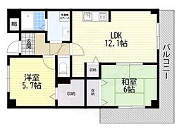ソレイユ・ルヴァン 1LDKの間取図画像