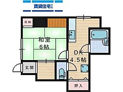 田中マンション 1DKの間取図画像