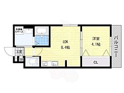 門真市上野口町アパート 1LDKの間取図画像