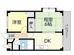 グリーンプラザ 2DKの間取図画像