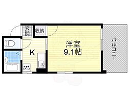 GRANZ香里新町 1Kの間取図画像