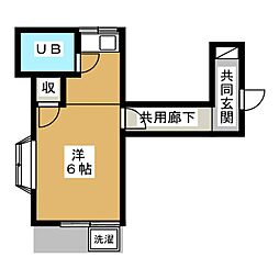 東急田園都市線 三軒茶屋駅 徒歩6分の賃貸アパート 1階ワンルームの間取り