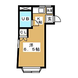 東急田園都市線 三軒茶屋駅 徒歩6分の賃貸マンション 3階ワンルームの間取り