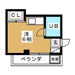 東急田園都市線 三軒茶屋駅 徒歩12分の賃貸マンション 3階ワンルームの間取り