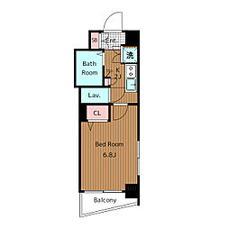東急田園都市線 三軒茶屋駅 徒歩7分の賃貸マンション 5階1Kの間取り
